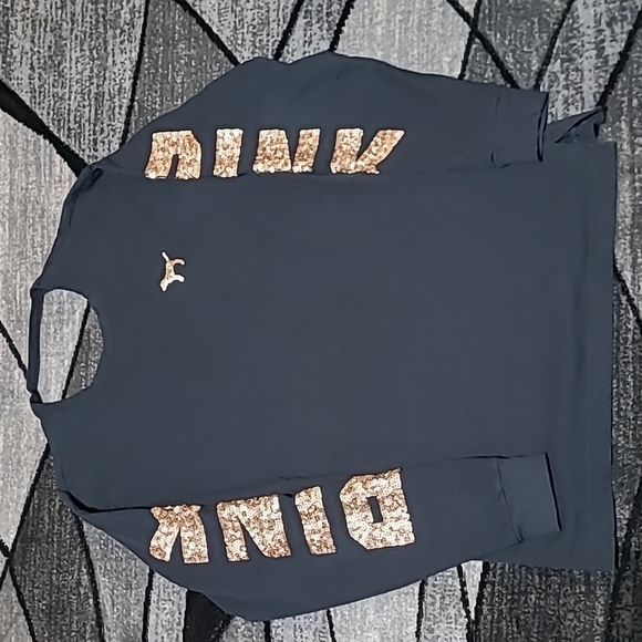 PINK Victoria's Secret Tops - VS PINK BLING SEQUINS Open-Back Long-sleeve Tee Shirt Price Firm